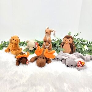 Ty Beanie Babies Plush Bean Stuffed Animals Zoo Animal Bundle